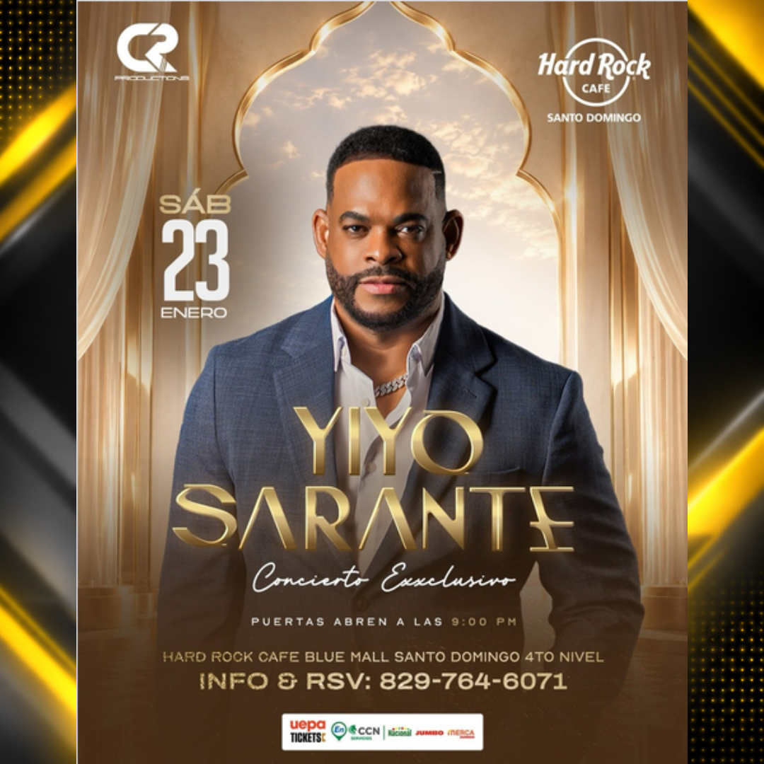 Afiche de Yiyo Sarante en concierto en Hard Rock Cafe Santo Domingo | 23-01-2027